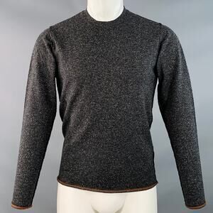 PAUL SMITH Size S Charcoal Grey Black Wool Silk Crew Neck Pullover